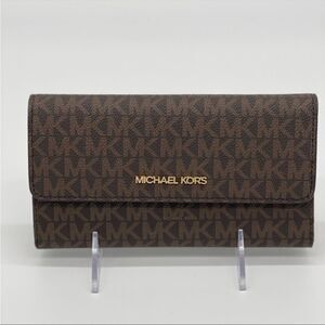 Michael Kors Brown Travel Trifold Wallet